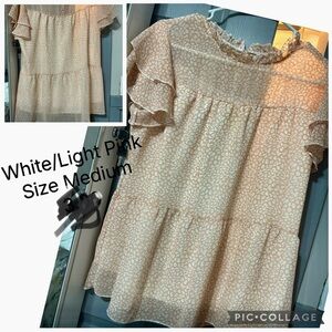 Light Pink Ruffle Dress - Size Medium
